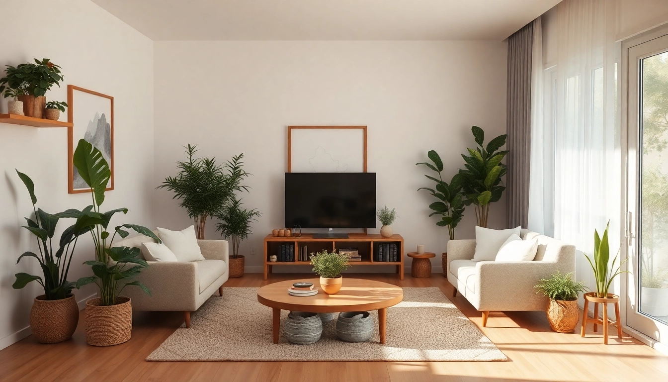 Revitalize your space with ideas from lubiedom.pl for a modern living room with plants and soft lighting.