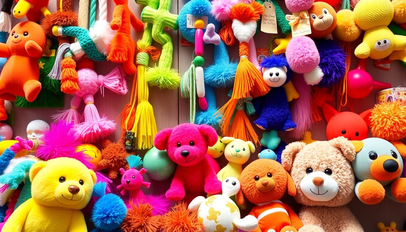 Engaging pet toys collection featuring vibrant squeaky toys to promote pet playtime.