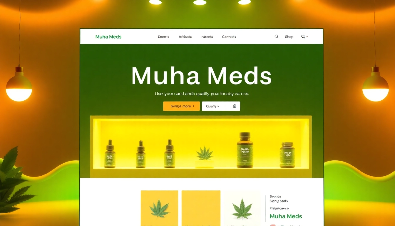 Shop Muha meds online shop featuring high-quality cannabis products displayed beautifully.