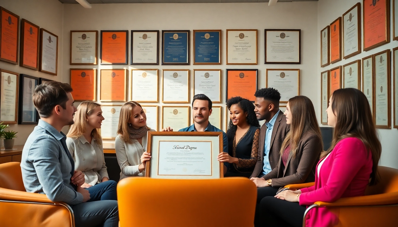 Demonstrating an original university degree UK, diverse individuals discuss in a professional setting.