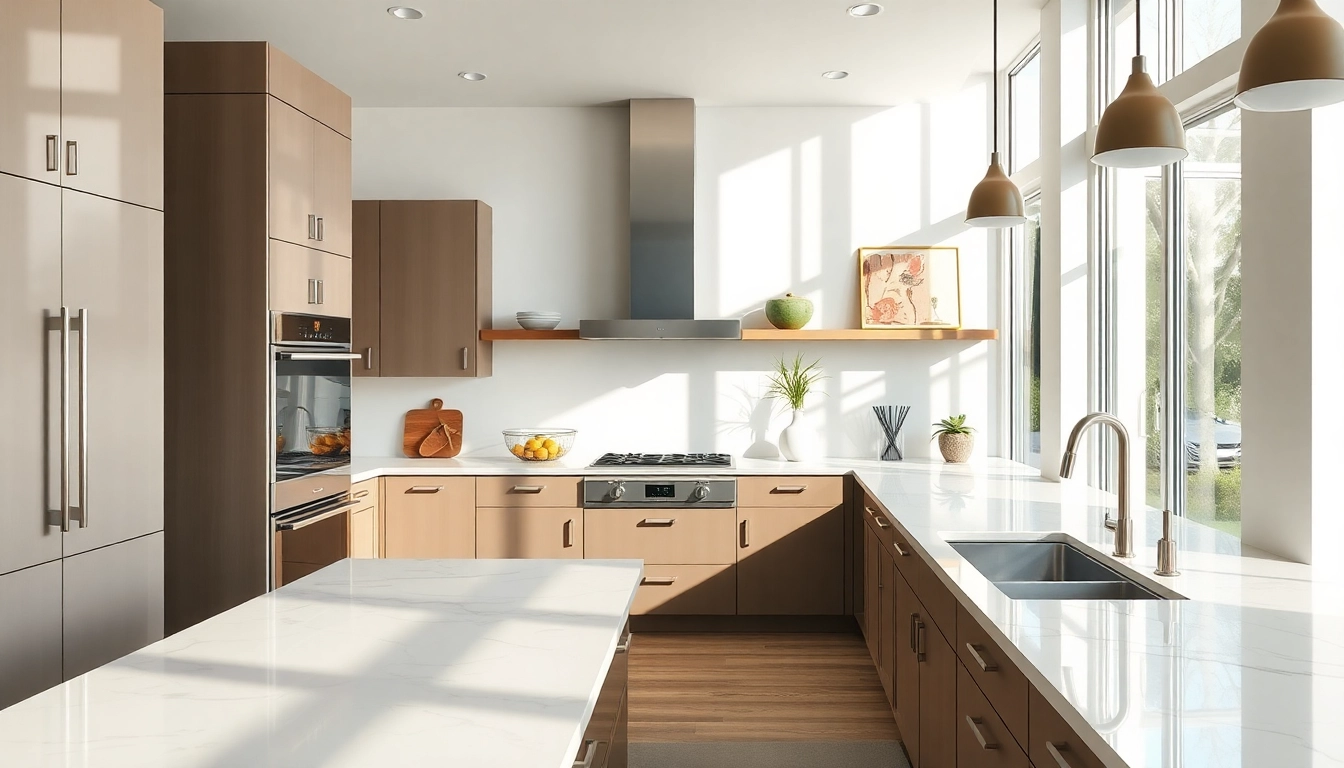Transform your space with latest kitchen remodels featuring sleek designs and inviting atmospheres.
