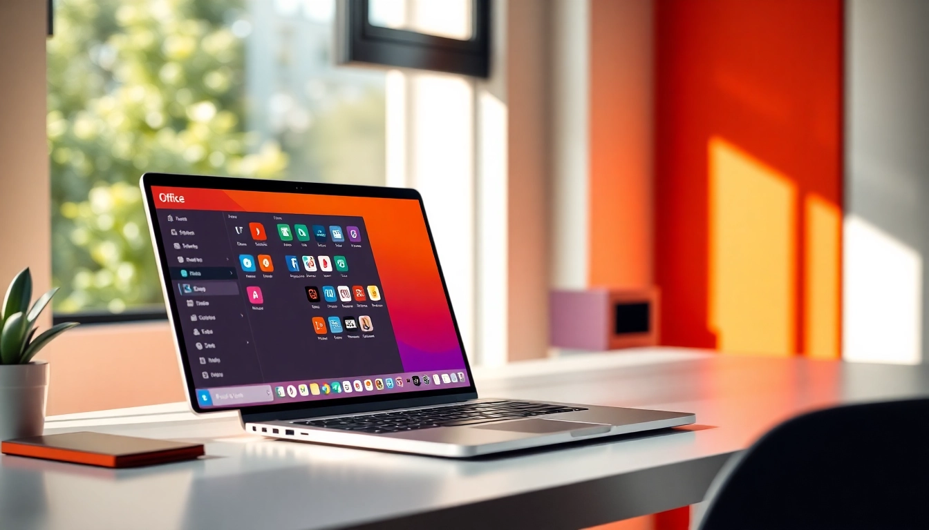 Download WPS Office软件下载 on a stylish laptop with a vibrant screen.
