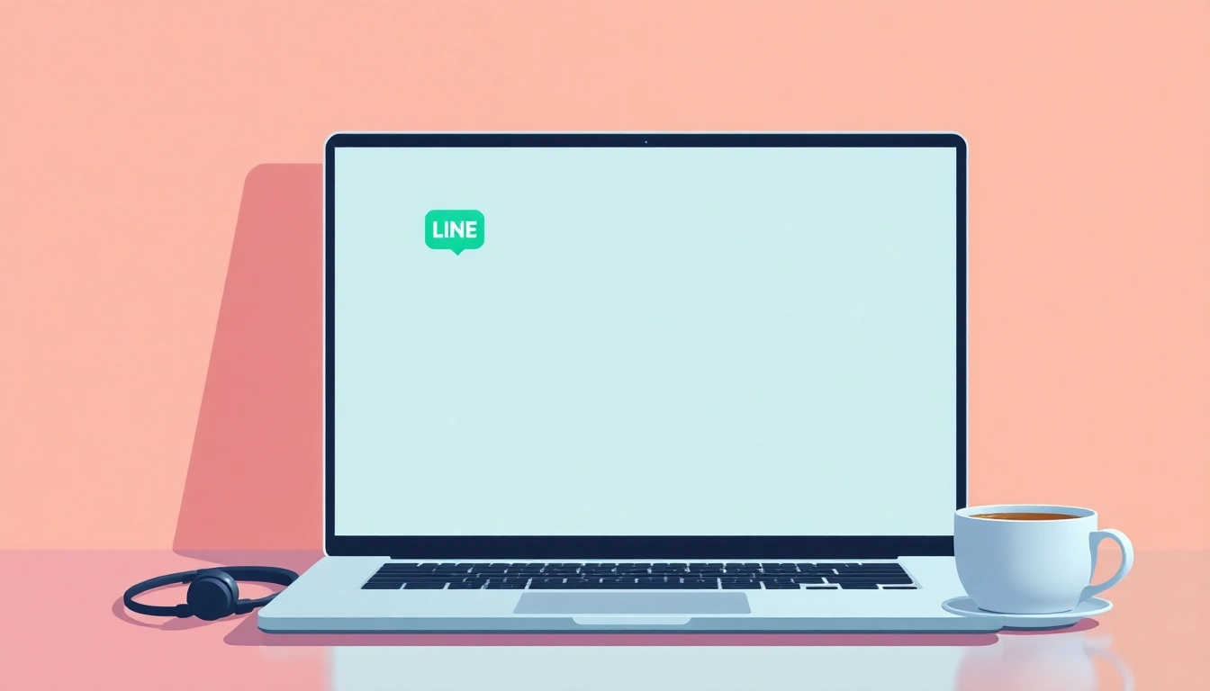 Download the LINE desktop app with ease and a vibrant laptop setup featuring line电脑版下载.