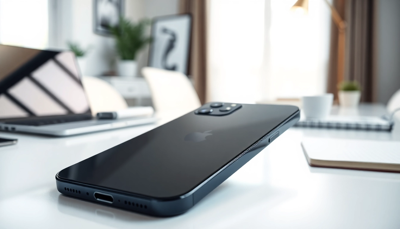 Showcase of a sleek iPhone 16 Pro on a modern desk, perfect for those looking to buy iphone 16 pro.