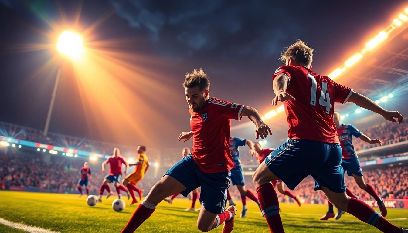Witness thrilling judi bola terpercaya with passionate players showcasing their skills on the field.
