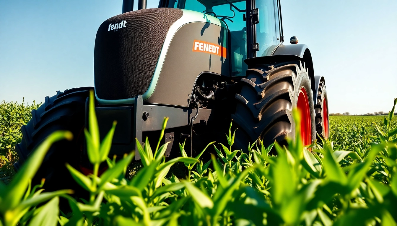 Fendt Traktor demonstriert Effizienz und Technologie in einem grünen Feld.