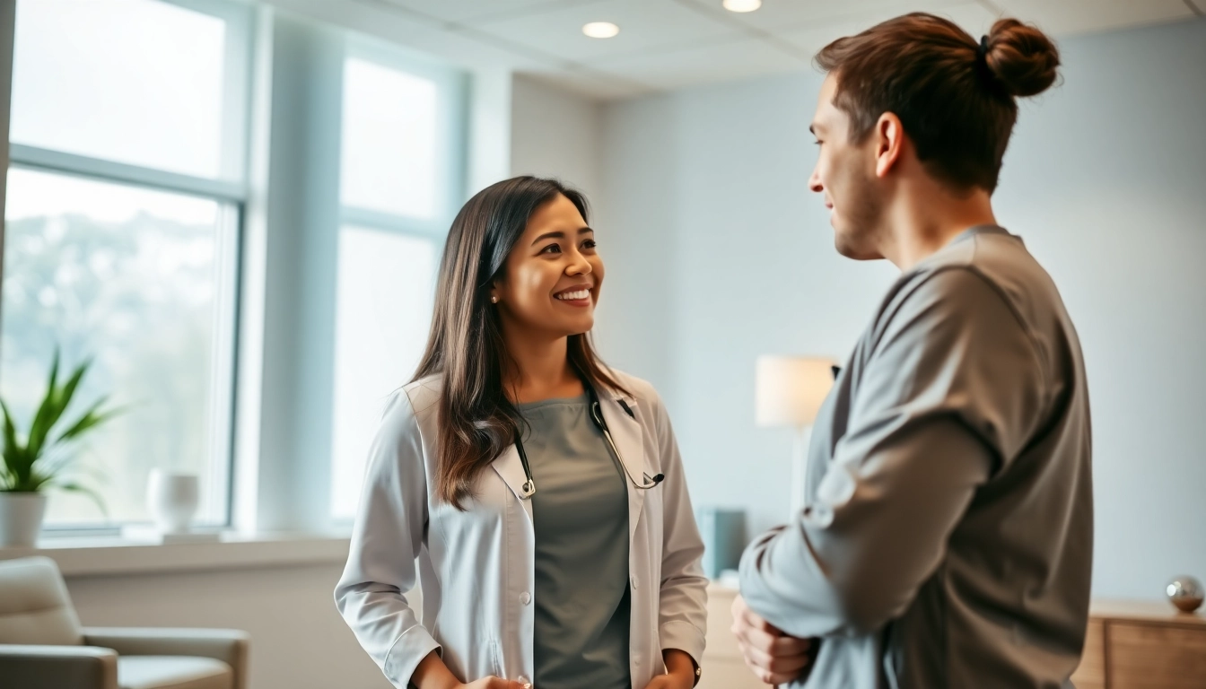Consultation at a medical weight control center emphasizing personalized care and support.