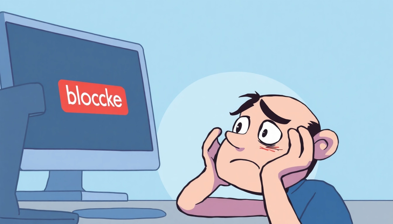 Frustrated user encountering a block message regarding Inatogel access.