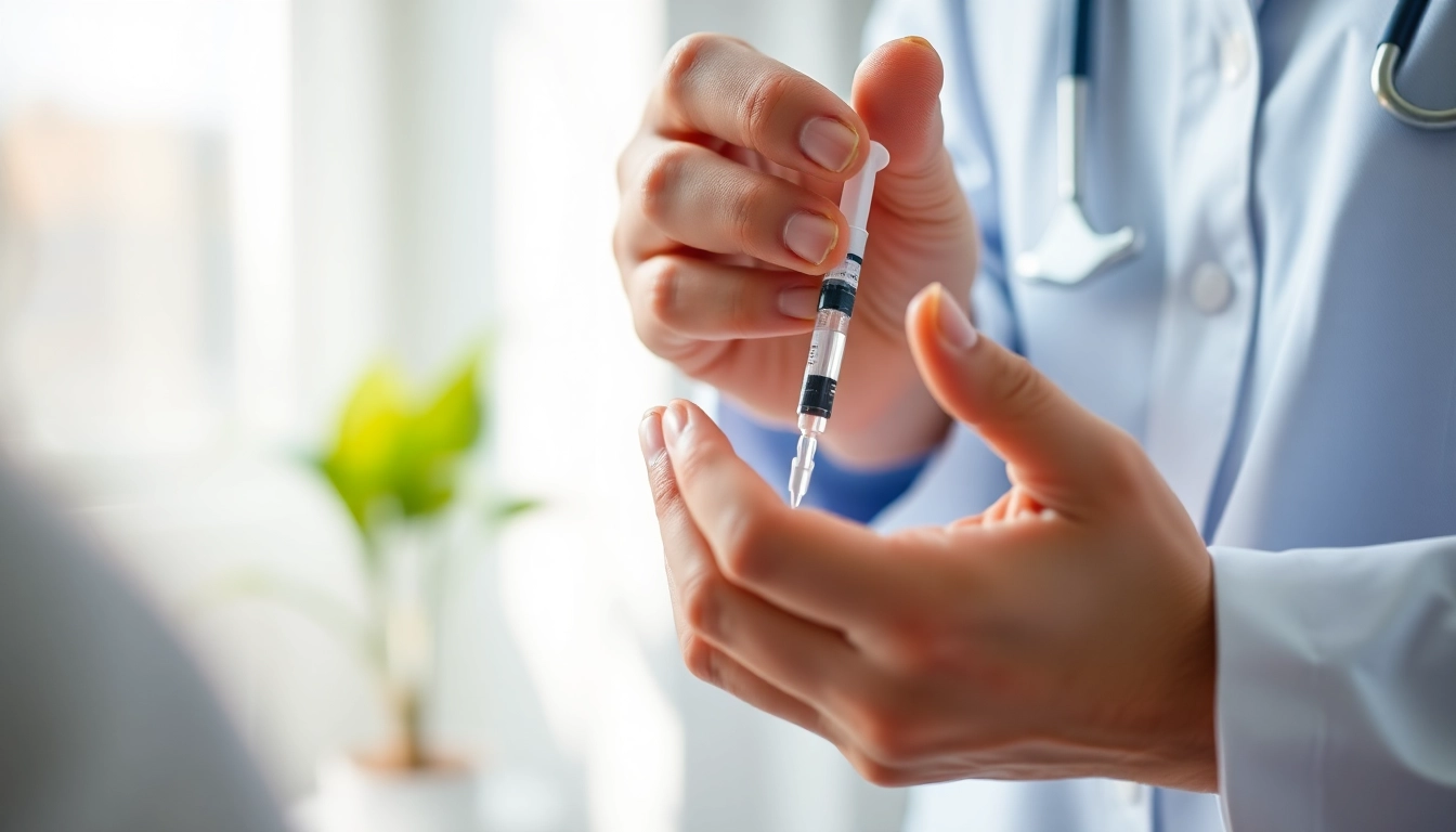 Administering Injectable Weight Loss treatment in a professional healthcare setting.