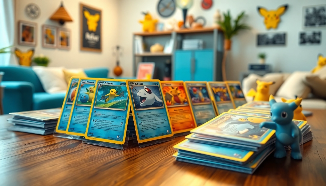 Explore a collection of real pokemon cards in india, displayed prominently in a warm, inviting setting.
