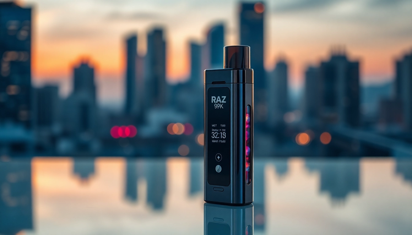 Engaging view of a RAZ 9K disposable vape showcasing advanced design and vibrant colors.