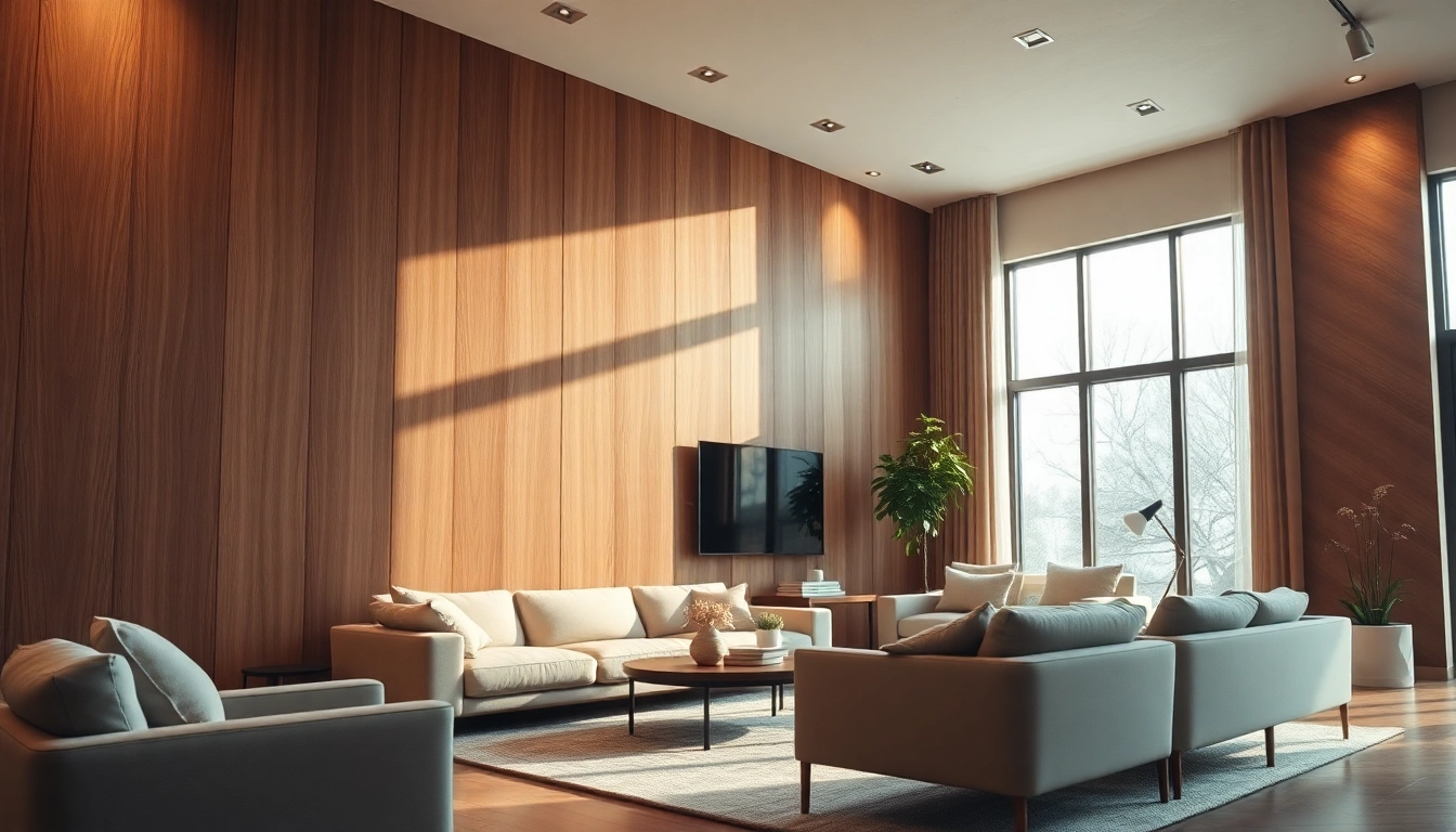 Enhance your space with textured wood paneling artfully displayed in a modern living area.