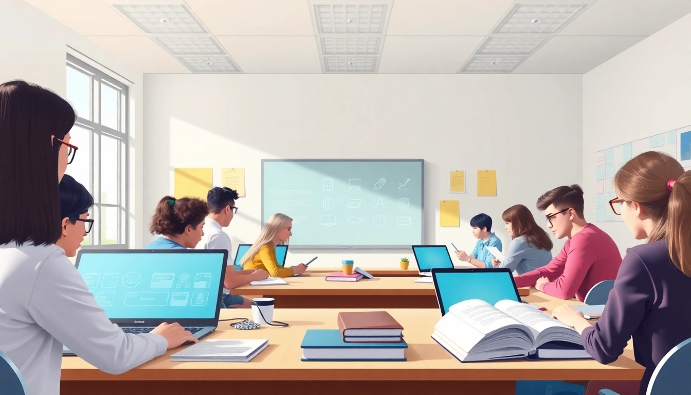 Leerlingen die samenwerken met Canvas in een moderne digitale klasomgeving.