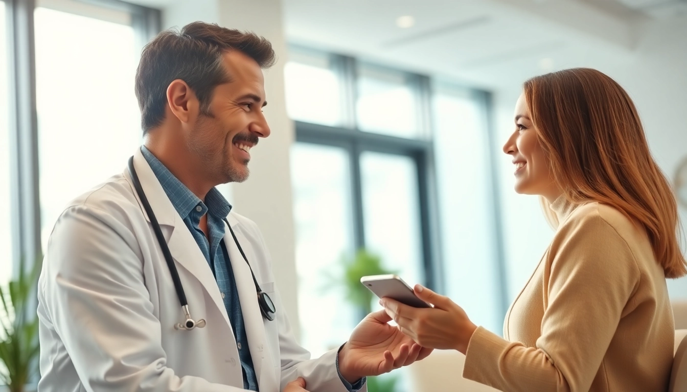Trustworthy concierge doctors henderson nv engaging with a patient in a modern clinic.